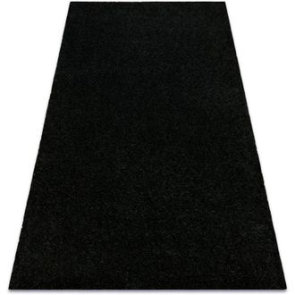 RugsX Alfombra Buenos 6649 Shaggy Liso, De Un Solo Color Negro Black 200x290 Cm