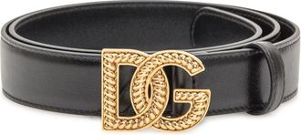 Dolce & Gabbana Logo Riem - Dames - Riemen - Zwart - 80 CM - Leer - Accessoires