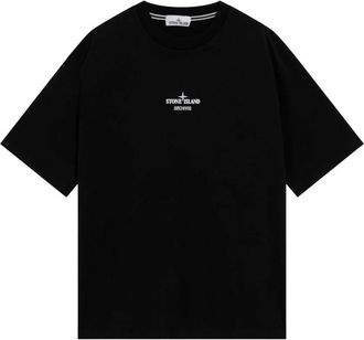 Stone Island Archivio T-Shirt - Heren - T-shirts - Zwart - M - Katoen - Tops