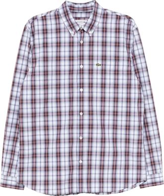 Lacoste Camicia a quadri con logo - Blu