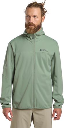 Jack Wolfskin Softshelljacke JACK WOLFSKIN FELDBERG HOODY M, Herren, Gr. XL (54/56), gr&uuml;n (eucalyptus), Obermaterial: 100% Polyester; Futter: 100% Polyester, Jacken
