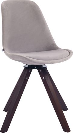 Clp Clp - Silla Troyes Square En Terciopelo Nogal Gris