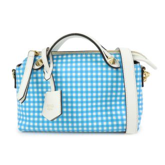 Fendi By The Way Satchel Printed Leather Blue Leather Handbag (Pre-Owned)