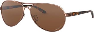 Oakley Womens Feedback Sunglasses In Rose Gold Prizm Tungsten Polarized