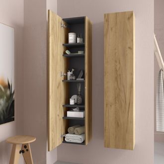 Cygnus Bath Salgar - Columna De Ba&ntilde;o Suspendida Bequia Roble 140 X 30 Cm