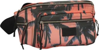 Saint Laurent Front Pocket Waist Printed Nylon Pink Nylon Handbag (Pre-Owned)