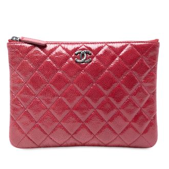Chanel Tweedehands Kleine Gekreukte Patenten O Tas Clutch