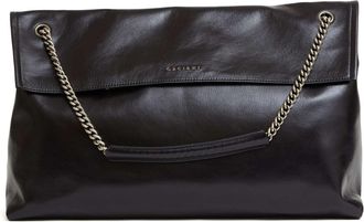 Orciani Gotham Nero Leather Handbag With Chain
