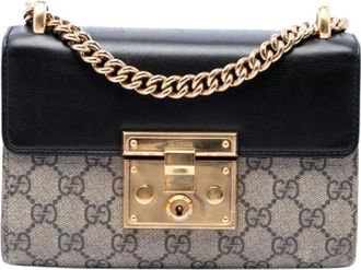 Gucci Pre-owned Canvas Crossbody Bag - Dames - Vintage Schoudertas - Beige - ONE Size - Leer - Vintage