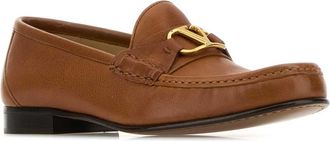 Valentino Garavani Womens Vlogo Loafer Brown Calf