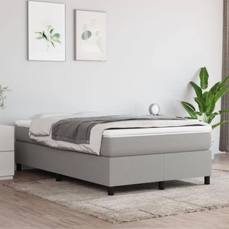 vidaXL Estructura De Cama Sin Colch&oacute;n Tela Gris Claro 120x200 Cm Vidaxl