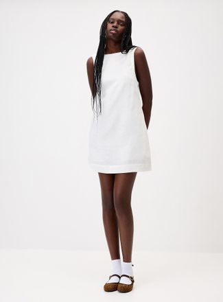 Twik Womens High-cut back linen-blend dress