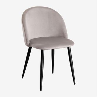 Sklum Sklum - Pack De 2 Sillas De Comedor En Terciopelo Kana Gris Topo