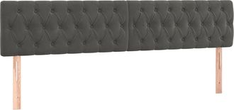 vidaXL Cabecero Con Led De Terciopelo Gris Oscuro 180x7x78/88 Cm Vidaxl