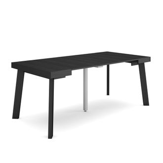 Skraut Home Mesa Consola Extensible, Mesa Comedor Plegable, 180, Para 8 Comensales, Patas De Madera, Estilo Moderno, Negro - Skraut Home