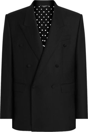Dolce & Gabbana Black Peaked Lapel Blazer