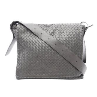 Bottega Veneta Pre-owned Intrecciato lederen schoudertas - Dames - Pre-owned - Grijs - Maat: ONE Size Leer