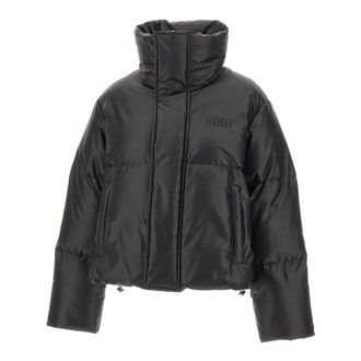 Maison Margiela Down Jackets, female, Black, Size: M Leather-Effect Down Jacket
