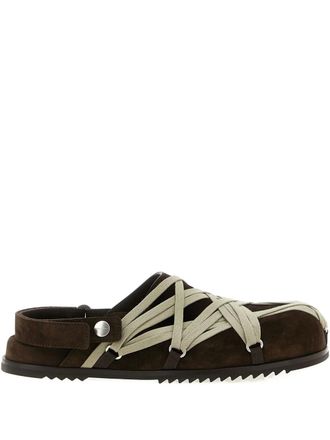 Rick Owens Megalace lace-up mules - Brown