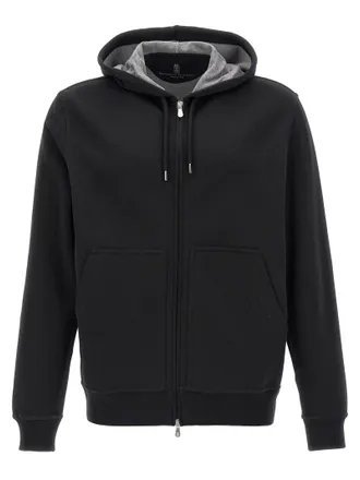 Brunello Cucinelli Black Cotton Mens Sweatshirt