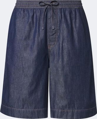 Loewe Shorts de chambray de algod&oacute;n con anagrama
