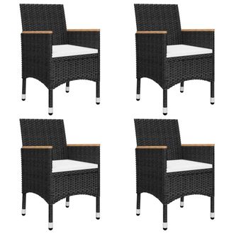 Berkfield Home 5 Piece Garden Dining Set with Cushions Black