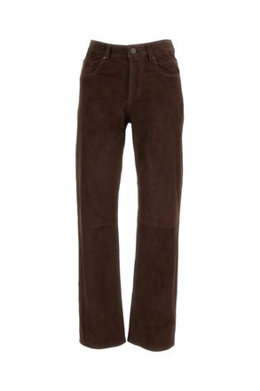 Arma Brown Suede Straight-Leg Pants