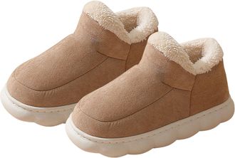 Generic Womens Corduroy Sherpa Slippers - Warm Plush House Shoes for Women, Soft Fleece Lined Indoor Footwear, Non Slip Memory Foam Design, Highlighting Thick