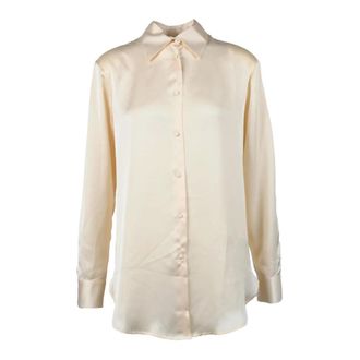Nineminutes Elegante Blouse met Polyester en Elastaan - Dames - Overhemden - Beige - L - Polyester - Overhemden