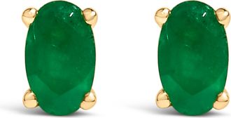 House of Brilliance 14K Gold Oval Cut Gemstone Birthstone 5x3 mm Stud Earrings