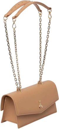 Patrizia Pepe Fly Mini Bag - Dames - Schoudertassen - Beige - ONE Size - Leer - Tassen
