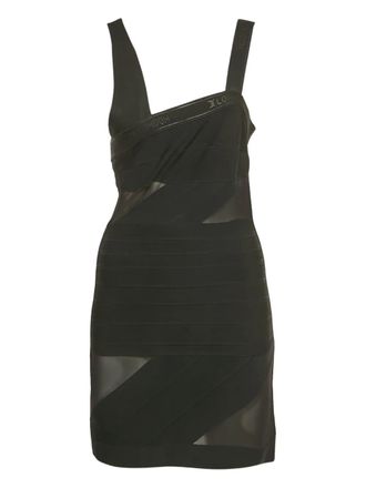 DAVID KOMA mesh-textured dress - Black