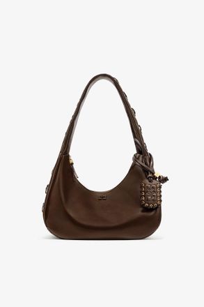 Ganni Green Medium Laces Hobo Bag