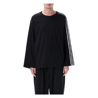adidas Raw Edge 3-Stripes Long Sleeve Tee - male - Adidas - Long Sleeve Training Tops - Black - L - Sport