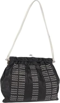 Miu Miu Pre-owned Leather Schoudertas - Dames - Vintage Schoudertas - Zwart - ONE Size - Leer - Vintage