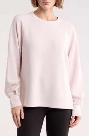 Zella Crewneck Tunic Sweatshirt in Purple Dawn Heather at Nordstrom Rack, Size X-Small