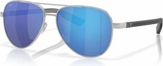 Costa Mens Peli Polarized Sunglasses In Brushed Silver Blue Mirror 580G