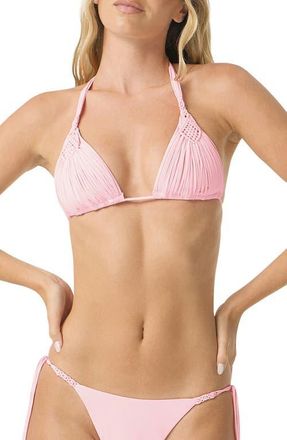 PQ Swim Mila Macram&eacute; Bikini Top in Pitaya at Nordstrom, Size Medium