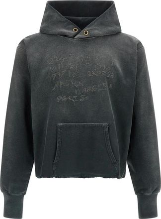 Maison Margiela Numeric Signature Hoodie - Dames - Hoodies - Grijs - M - Katoen - Hoodies & sweatvesten