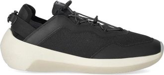 Emporio Armani Zwarte Mesh Sneaker met Witte Stippen - Heren - Sneakers - Zwart - 40 EU - Polyester - Schoenen