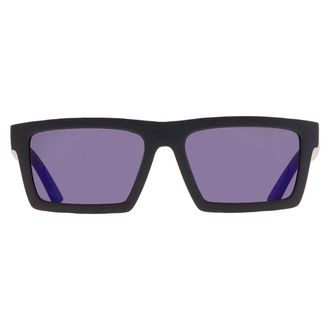 Prada Dark Blue Mirror Violet Rectangular Mens Sunglasses PS A07S 1BO05U 58
