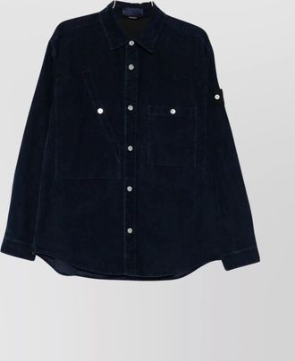 Stone Island textured corduroy shirt featuring chest pockets