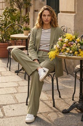 Roman Linen Blend Belted Trouser