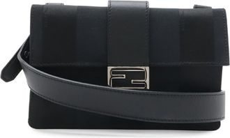 Fendi Black Nylon Canvas Pouch Shoulder Bag Sling Bag (Pre-Owned)