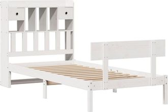 vidaXL Vidaxl - Bookcase Bed without Mattress White 90x190 cm Single Solid Wood Pine