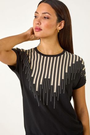 Roman Piano Pattern Knit Top