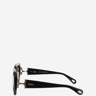 Chlo&eacute; Womens Logo Sunglasses Black Recycled Acetate