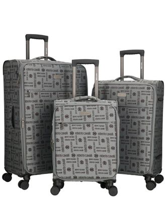 Roberto Cavalli Softside Jacquard Collection 3Pc Expandable Luggage Set