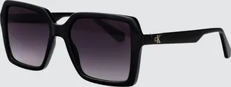 Calvin Klein Jeans Occhiali da sole cat eye in acetato nero con monogramma