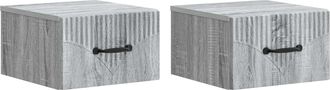 vidaXL Mesita De Noche De Pared 2 Uds. Gris Sonoma 34,5 X 33 X 20 Cm Vidaxl